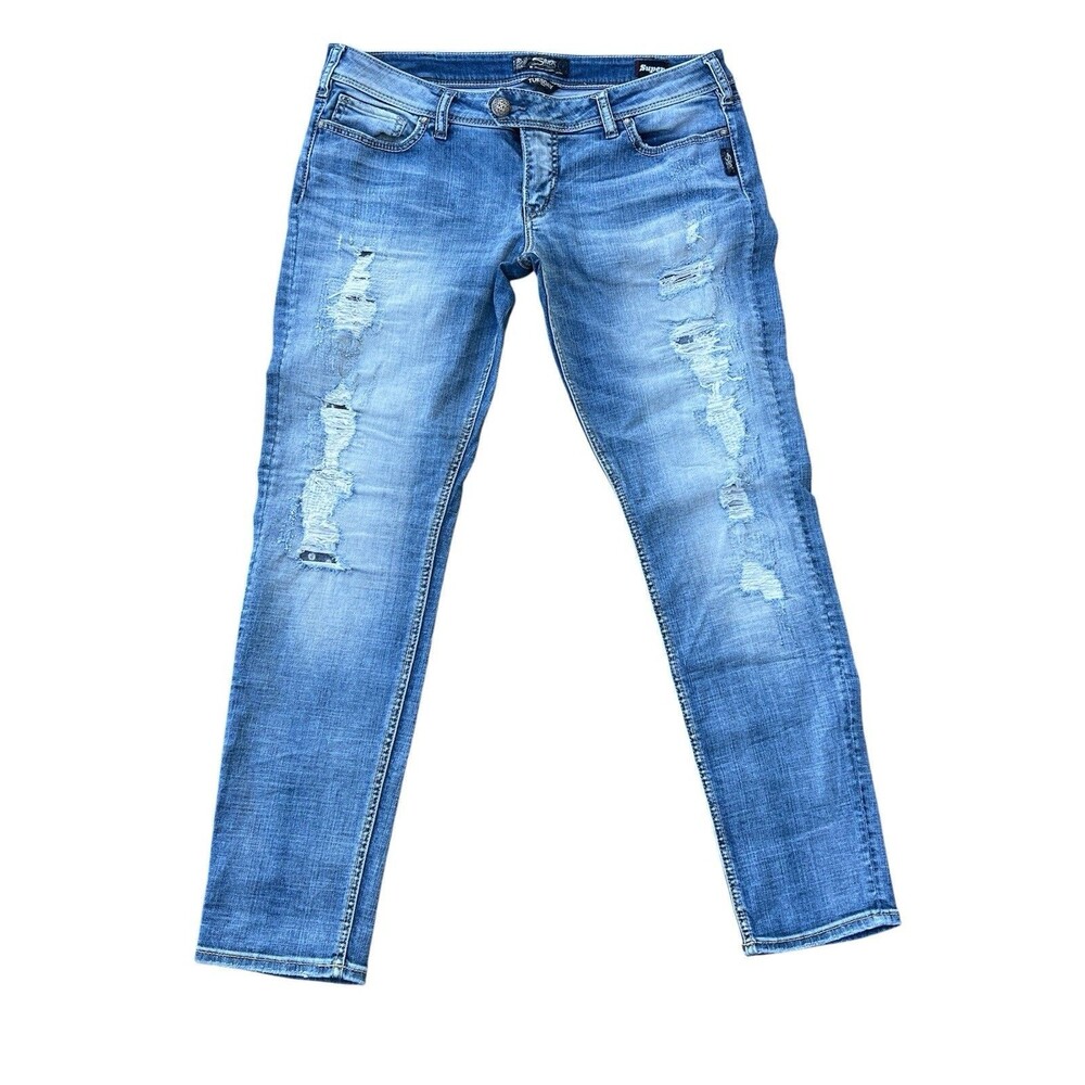 Silver Jeans Tuesday Low Skinny Distressed Stretch Jeans Women